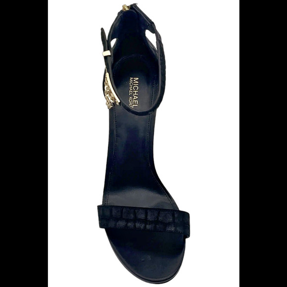 Michael Kors Women's Hamilton Embellished Leather Sandal Black - Medium - Picture 2 of 3